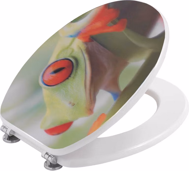 Copriwater sedile wc con decoro rana e disegno 3d