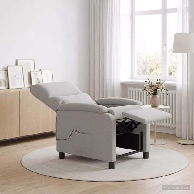 Divano Sedia-Poltrona Massaggiante Grigio Nuvola Tessuto 860375