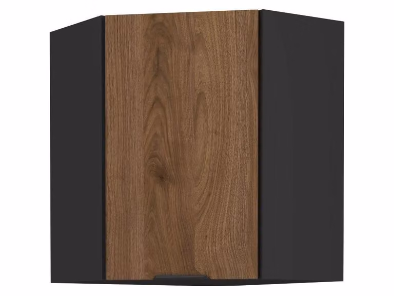 Mobile angolare superiore TOVA 1 - 60x60 cm, noce okapi / nero