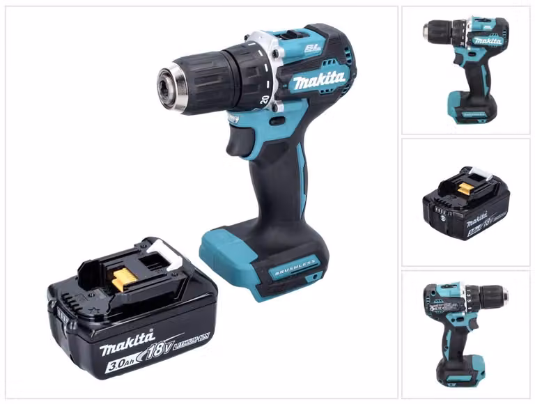 Trapano avvitatore a batteria Makita DDF 487 F1 18 V 40 Nm senza spazzole + 1 batteria ricaricabile 3,0 Ah - senza caricabatteria