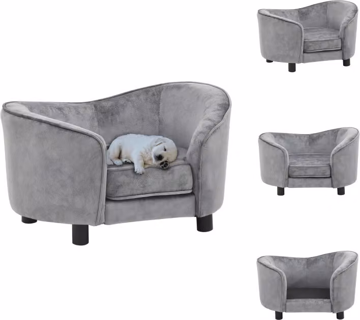 vidaXL Divano per cani grigio 69x49x40 cm in peluche - Letti per cani