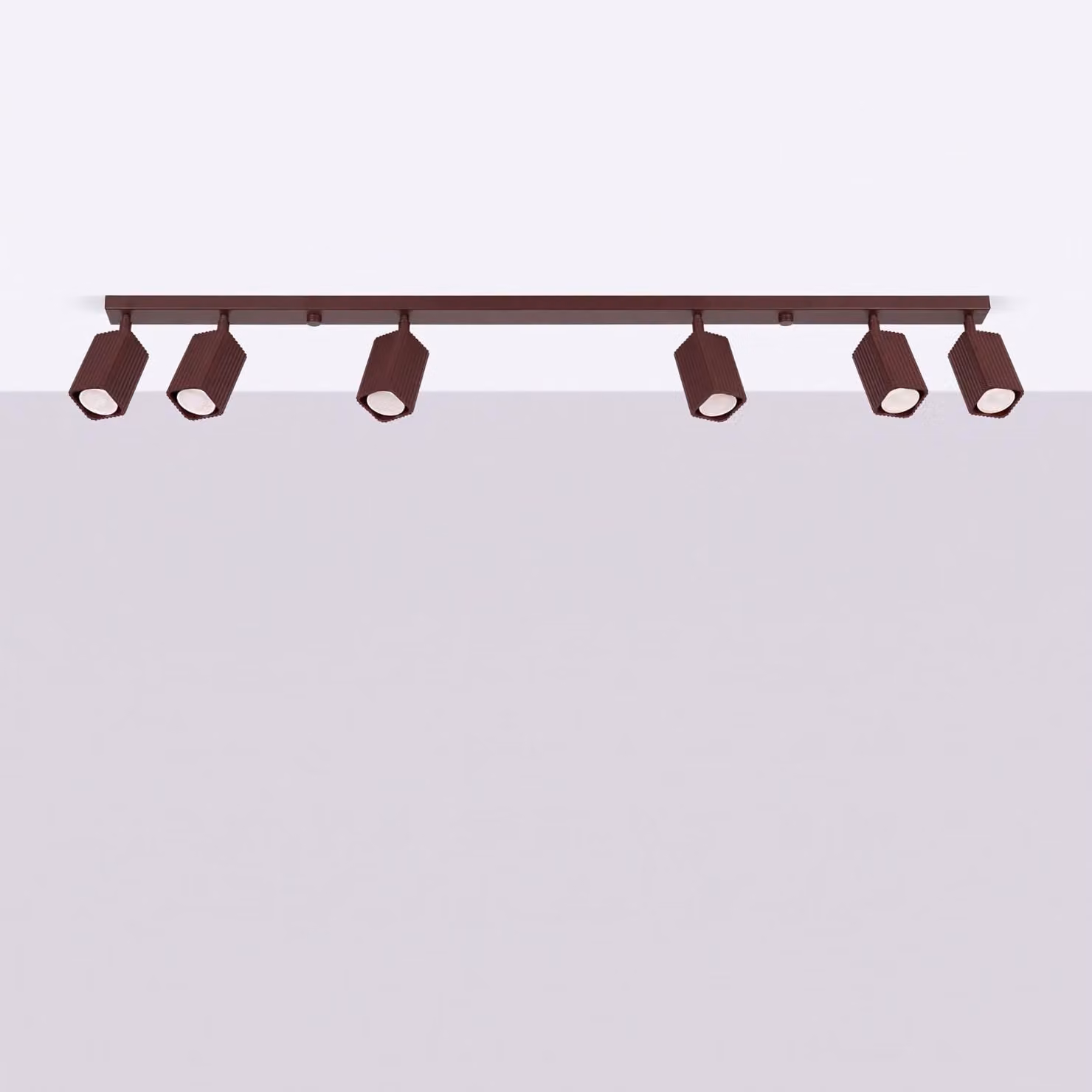 Plafoniera RAYO 6L marrone 6xGU10 10W alluminio 16,5x6x117cm Sollux Lighting