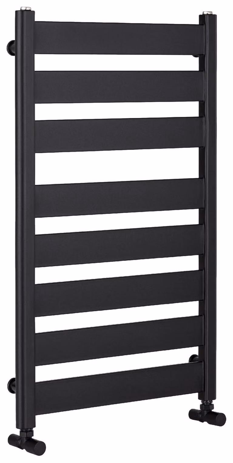 Radiatore da bagno Marco - attacco laterale - 698W - nero opaco - 920x550 mm