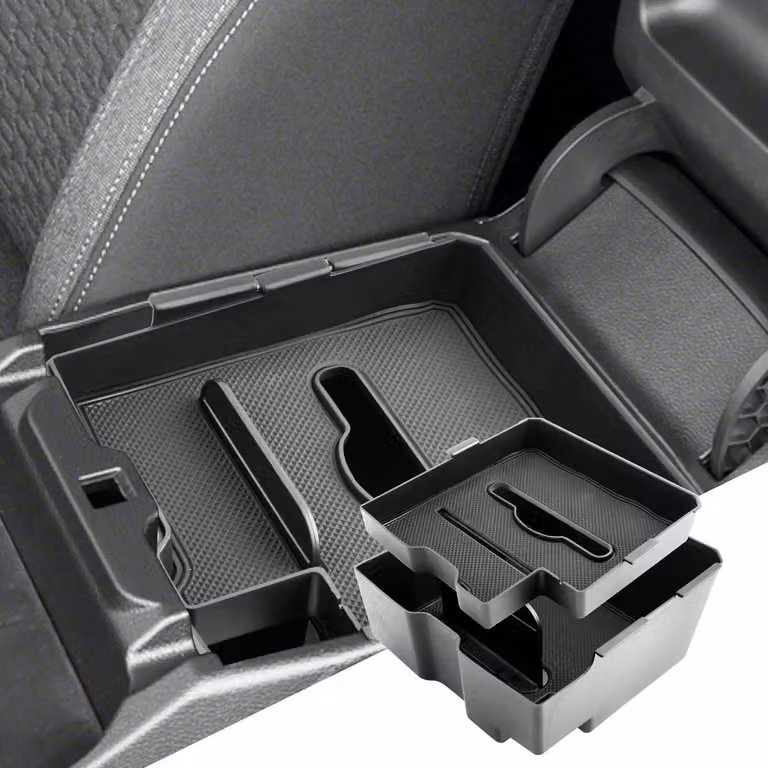 Contenitore portaoggetti per la console centrale, compatibile con Ford Ranger T9 dal 2023 al 2026, realizzato in ABS, a due scomparti