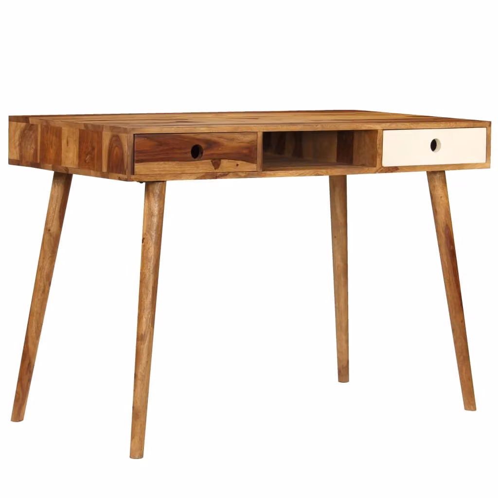 Scrivania in Legno Massello di Acacia 110x55x76 cm