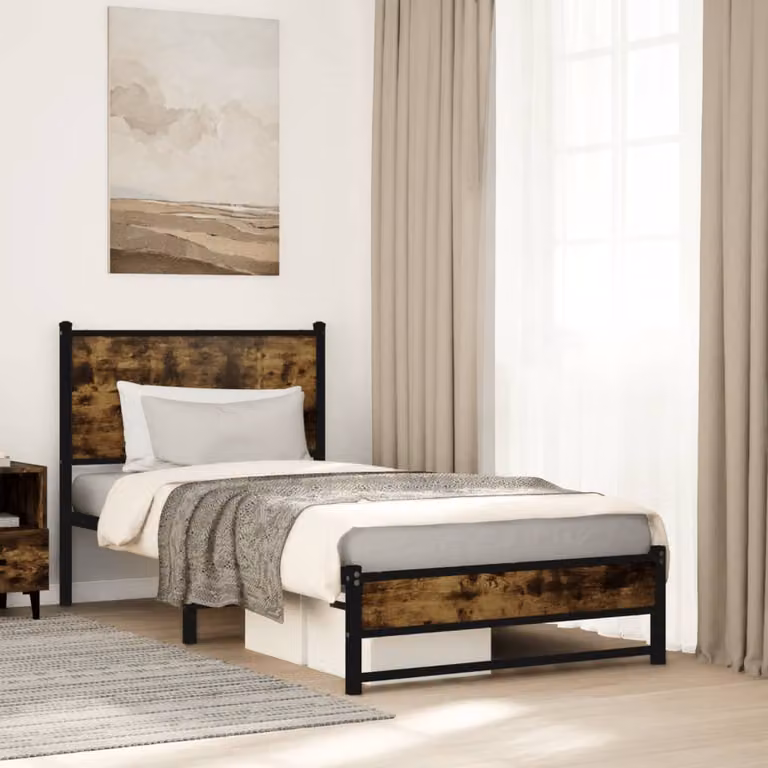 Giroletto in metallo vidaXL senza materasso colore marrone L: 80 cm, P: 200 cm, H: 196 cm