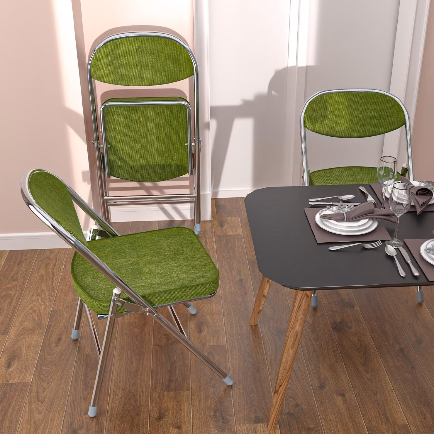Sedia - Sedia da pranzo - Sedia per la cucina - Sedia da scrivania - Sedia impilabile - Design salvaspazio