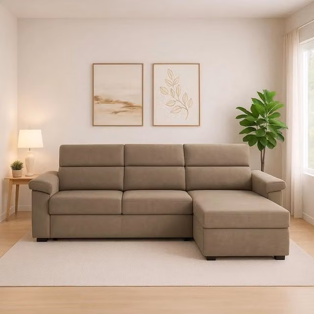 Divano angolare Ceto DMORA con penisola sfoderabile e reversibile, Made in Italy, Grigio, L/P: 285 x 160 cm