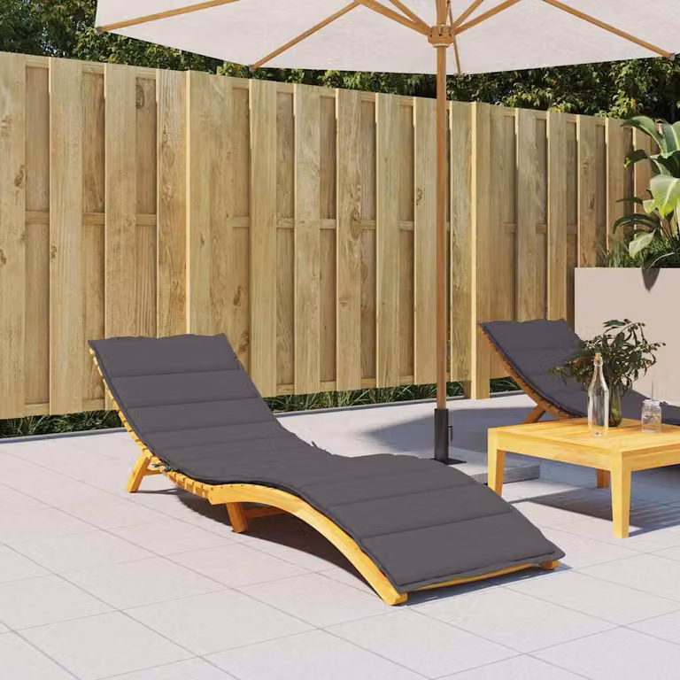 vidaXL Cuscino per Lettino Antracite in Tessuto Oxford Idrorepellente e Traspirante L/P/H: 200 x 70 x 3 cm
