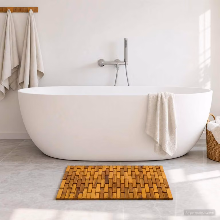 Set di 2 tappetini da bagno vidaXL colore marrone, L: 60 cm, P: 44 cm