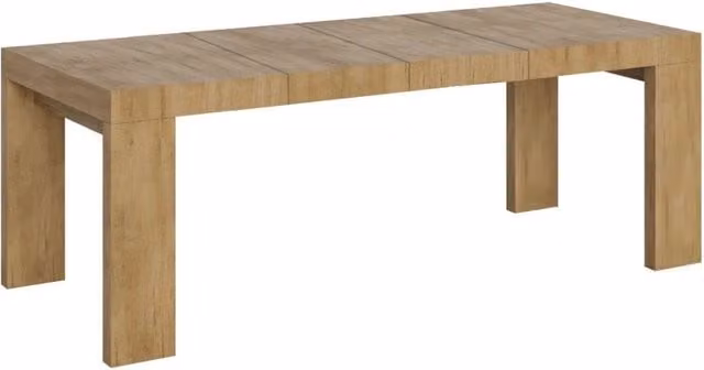 Tavolo allungabile moderno Roxel Premium in finitura quercia natura e marrone, L/P/H: 180 x 90 x 77 cm (estendibile fino a 440 cm)