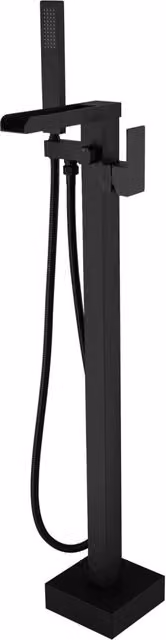 Colonna vasca a pavimento Cheonda Sphera Italia nero opaco H: 119 cm, L: 48 cm, P: 15 cm