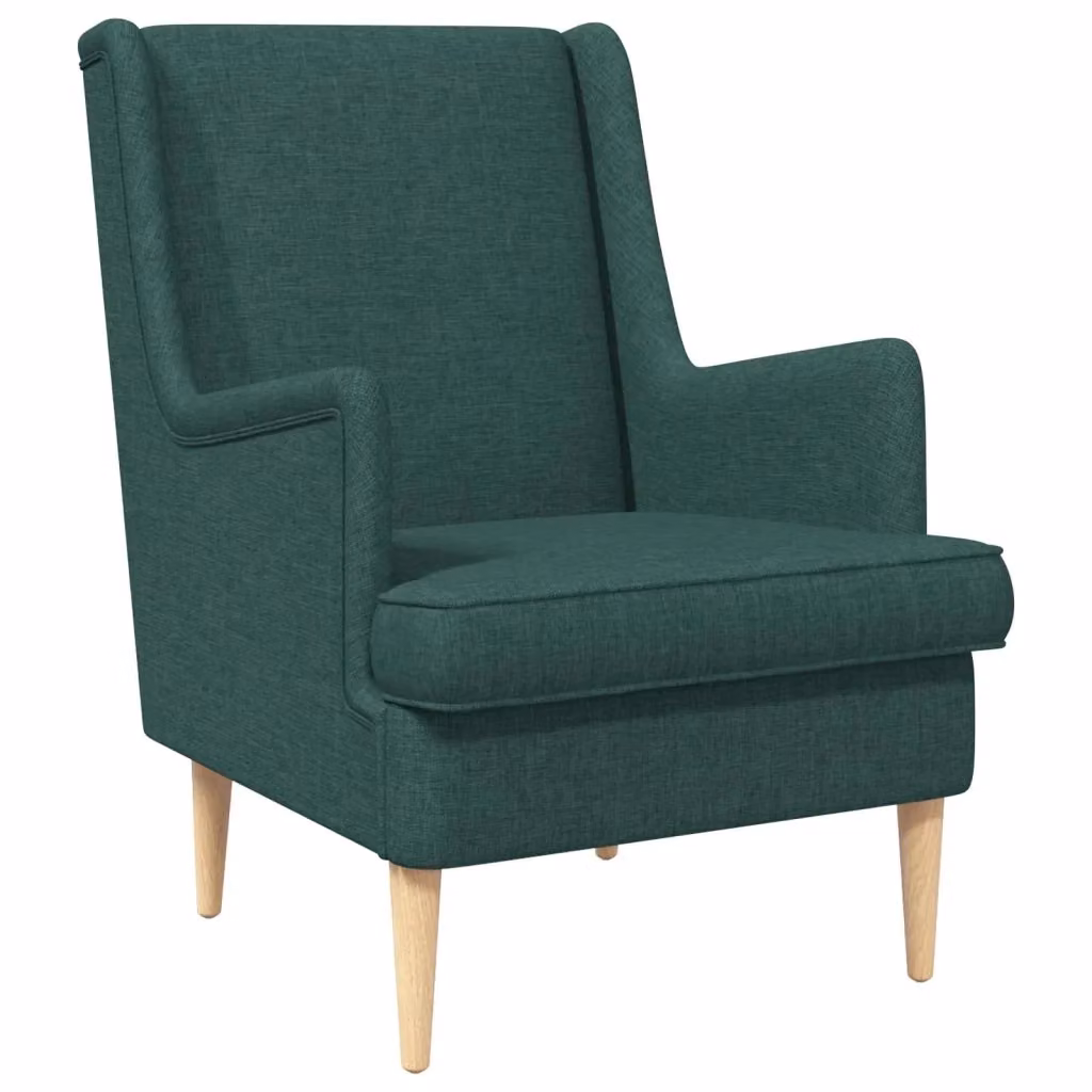 Poltrona Lounge Moderna in Tessuto Verde con Braccioli e Struttura in Legno e Metallo L/P/H: 79 x 62 x 90 cm – 2