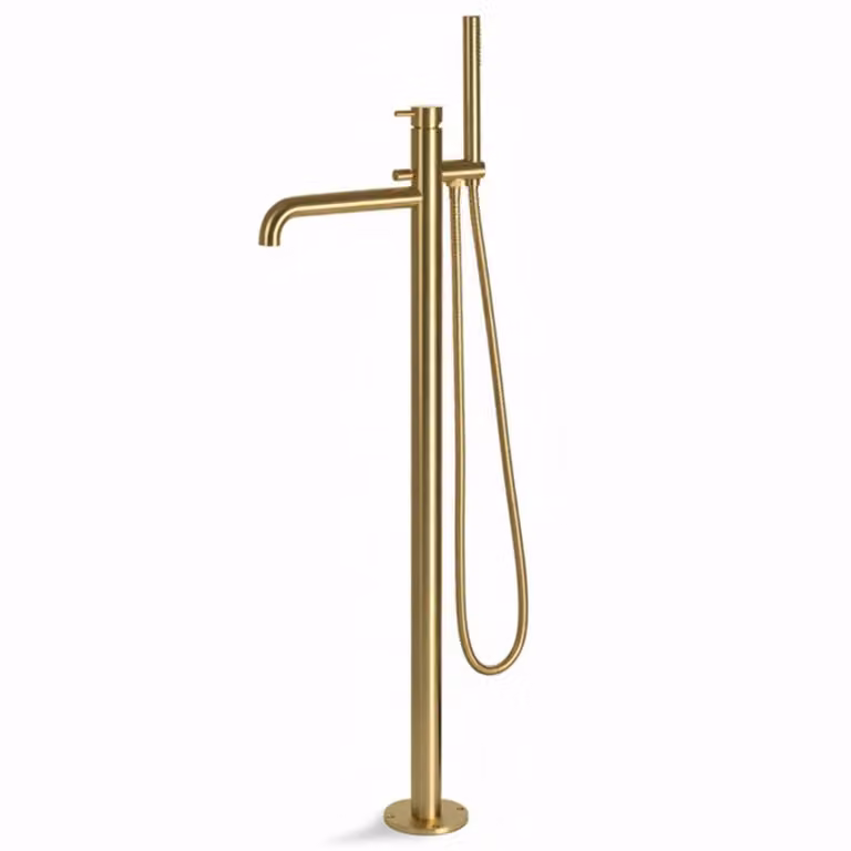 Miscelatore vasca freestanding acciaio inox Vema OTAGO V17195 - Oro Spazzolato