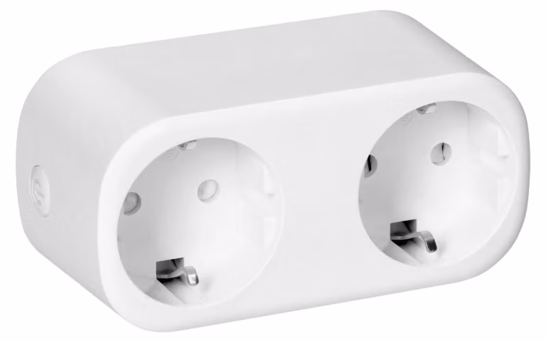 Presa doppia Schuko, Tuya Smart Wi-Fi, 2 uscite, bianco