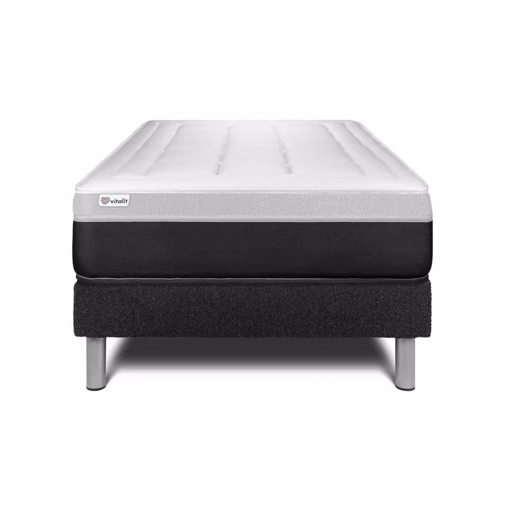 Set materasso e base ibrida Vital Form in tessuto bianco, L/P/H: 90 x 200 cm – 2