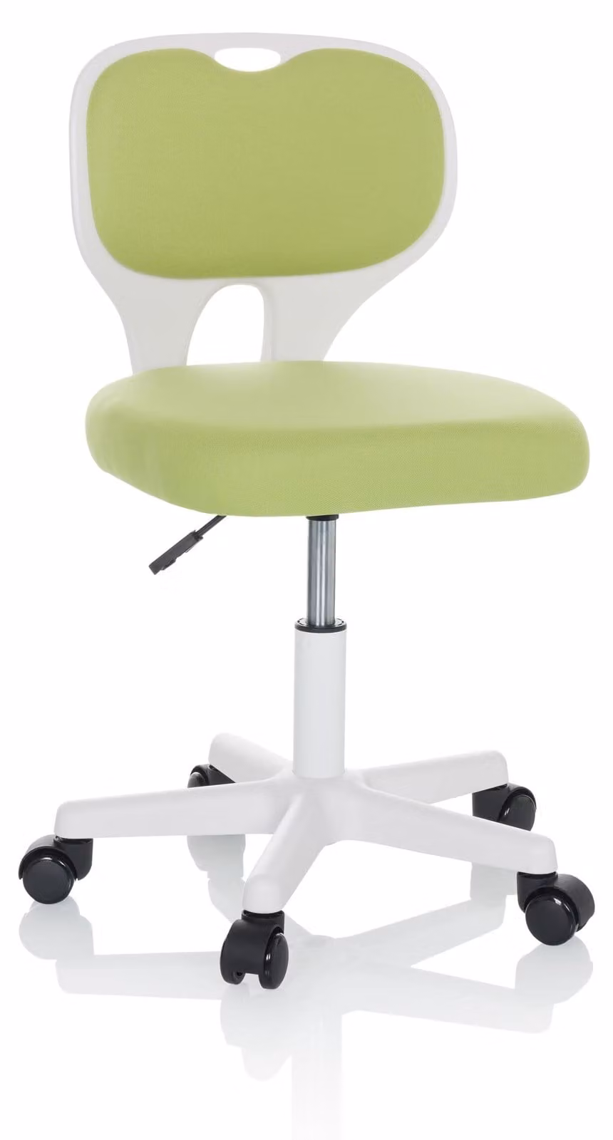 Sedia da scrivania per bambini KIDDY TOP W, rivestita in tessuto verde, con altezza regolabile