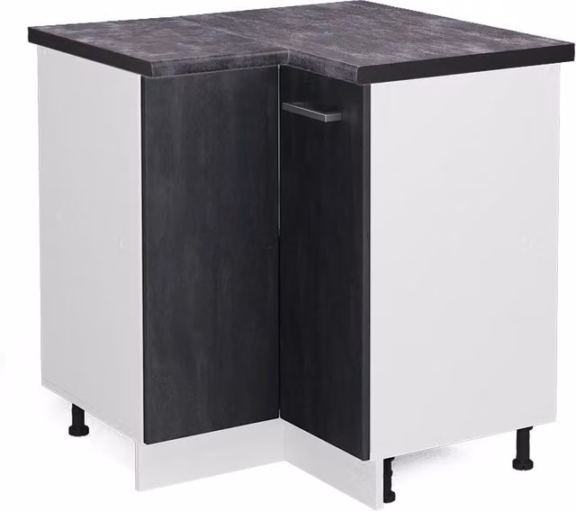 Mobile ad angolo cucina R-Line Calce nera/Bianco 75.6 cm PL Antracite Vicco