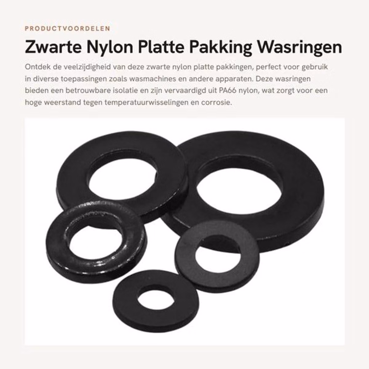 Guarnizioni a anello 50 pezzi - Guarnizioni piatte in nylon nero - PA66/plastica - Elevata resistenza alle temperature - Resistenza alla corrosione