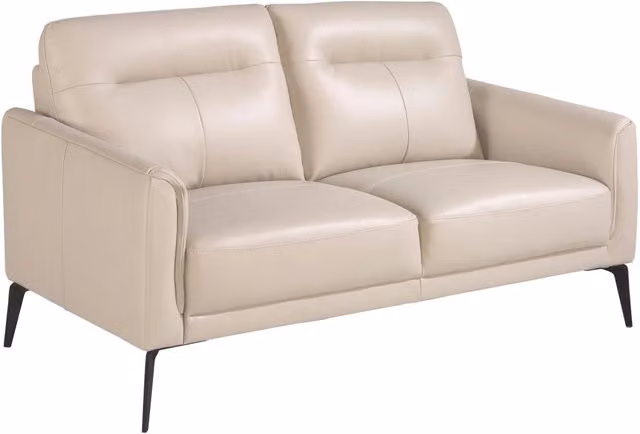 Divano a 2 posti Angel Cerdá S.L. in pelle grigio e beige con struttura in legno e metallo