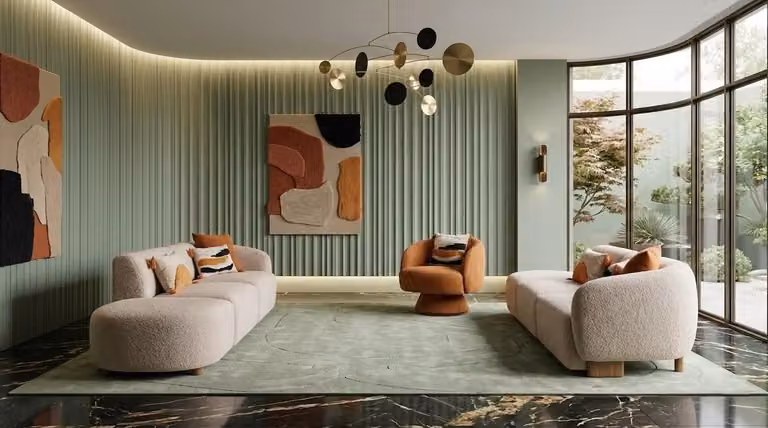 Set di divani per soggiorno, composto da: 4 divani a 4 posti, 4 poltrone e 1 divano. Colore: beige