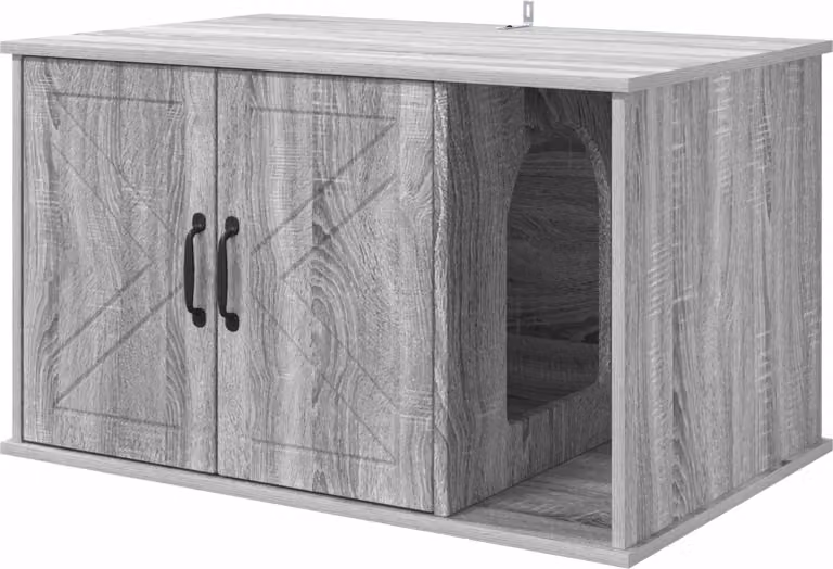 Casa per Gatti Grigio Sonoma 85 x 55 x 50 cm Legno multistrato