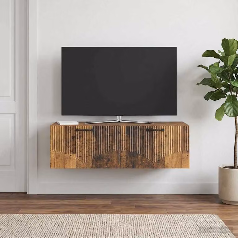vidaXL Mobile Porta TV da Muro in Legno Antico Marrone L 98 cm x P 41 cm x H 30 cm