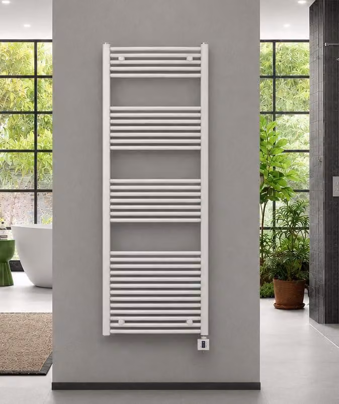 Radiatore elettrico per bagno - 1475x500 mm - Potenza: 800 Watt - Acciaio verniciato