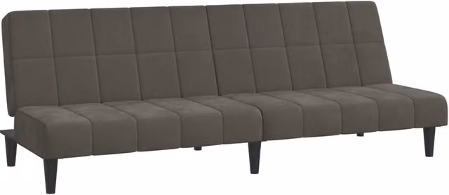 Divano letto | Sof¨¤ letto | Letto singolo a 2 Posti Grigio Scuro in Velluto