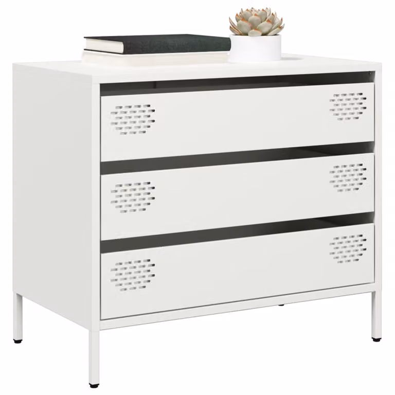 Credenza bianca vidaXL in metallo da appendere al muro L: 68 cm, P: 39 cm, H: 58,5 cm