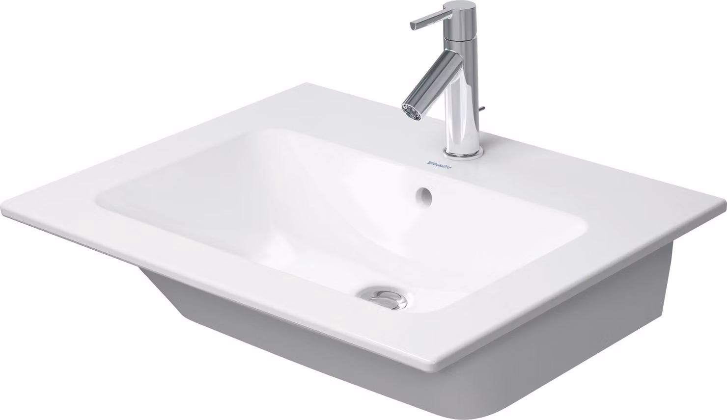Duravit ME by Starck lavabo pour meuble, avec trop-plein, sans trou pour robinetterie, avec plage de robinetterie, 630mm, 2336633260, 2336633260