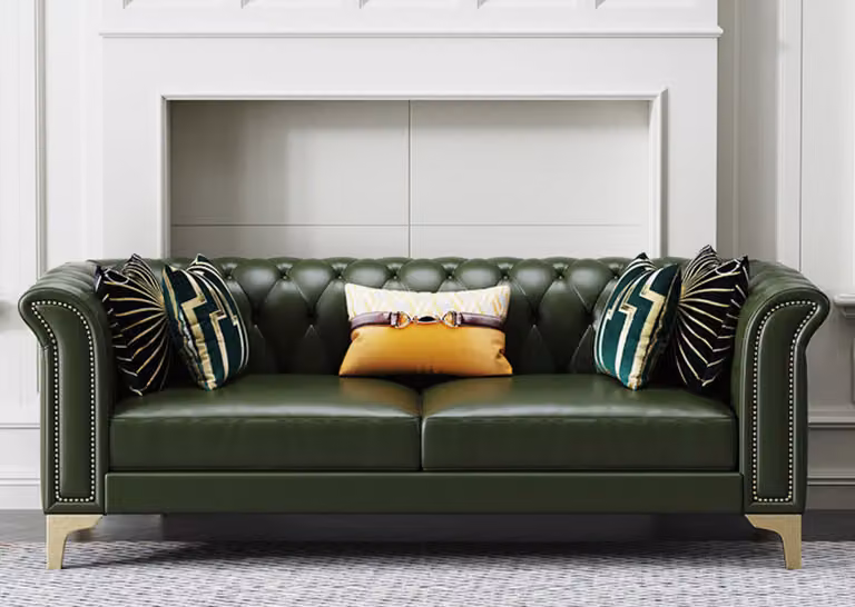 Klassische Dreisitzer Couch Möbel Polster Sofa 3 Sitzer Leder Couchen Ledersofa