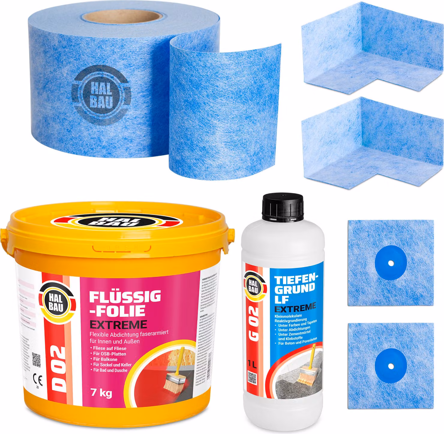 Set di guarnizioni per esterni e interni in pellicola liquida 7kg nastro sigillante 10m angoli profondi set di primer H312
