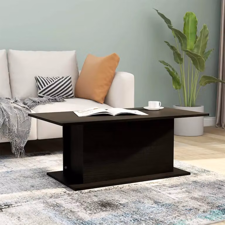 vidaXL Tavolino da Salotto Moderno Nero in MDF, L 102 x P 55,5 x H 40 cm