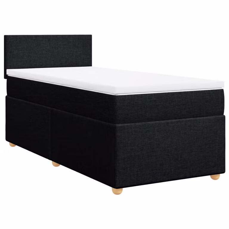 Giroletto a Molle con Materasso Nero 90x190 cm in Tessuto