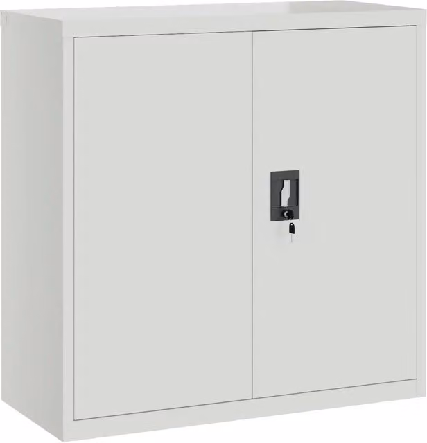 Armadio per Ufficio a 2 Ante 90 cm Grigio in Acciaio CFW4884332