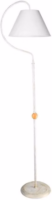 Lampada da terra a stelo Geo ASZ1043 con paralume tessuto bianco