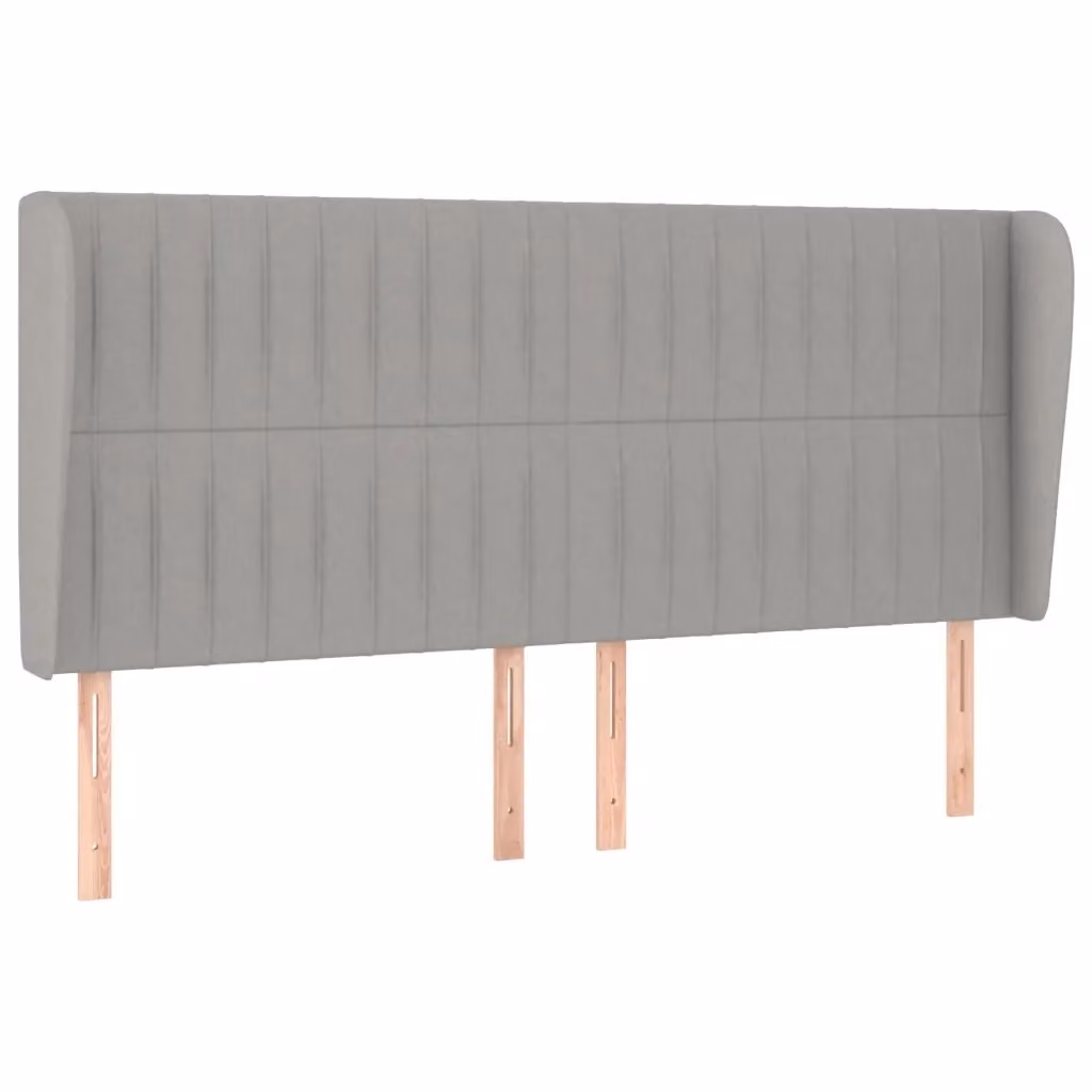 Testiera ad orecchio vidaXL in tessuto grigio con struttura in legno, L: 163 cm, P: 23 cm, H: 118/128 cm – 2
