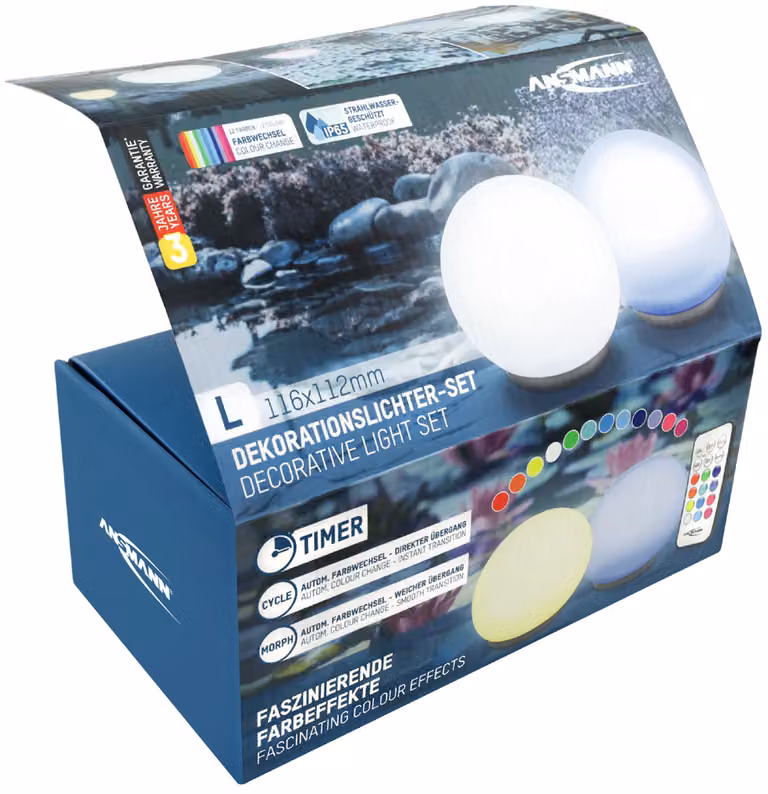 ANSMANN Luce decorativa a LED / Luce d'acqua a LED set da 2