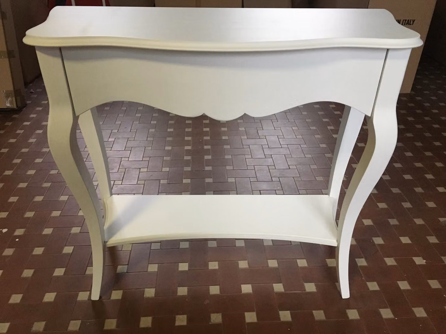 Consolle classica in legno bianco con 1 cassetto Mobili 2G L/P/H: 101 x 40 x 89 cm – 2