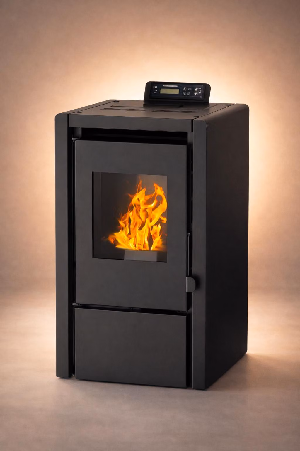 NEMAXX® PC5 Stufa a pellet 5,3 kW A+ fino a 120 m³ – ECO & Chrono, WiFi Ready, display, telecomando, protezione surriscaldamento – Nero