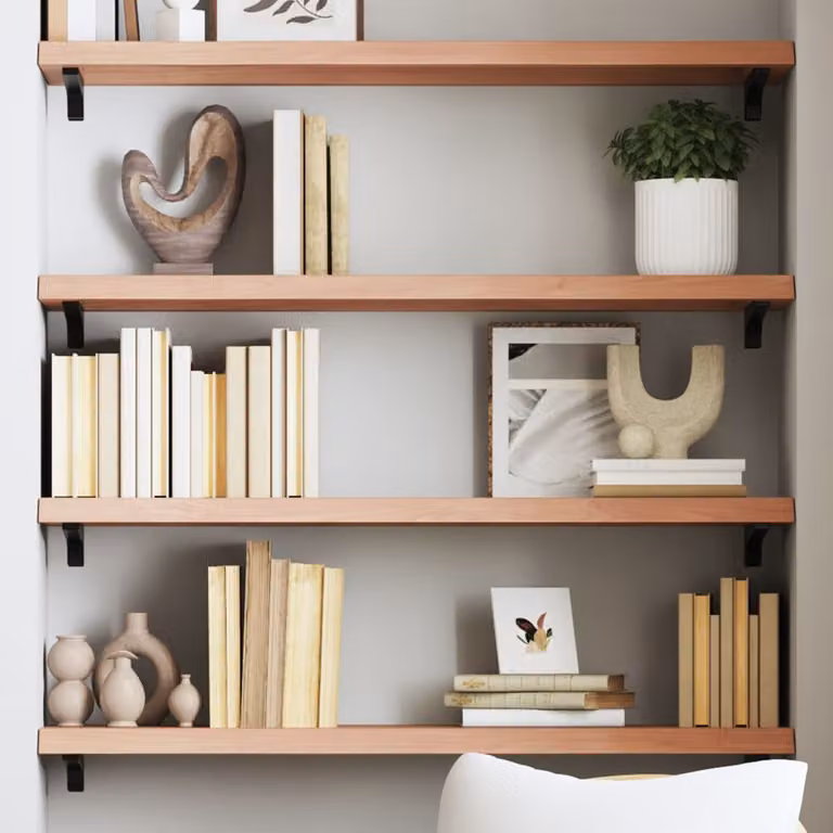 Ripiano da muro vidaXL in legno di rovere massello marrone L: 80 cm, P: 30 cm, H: 2-4 cm
