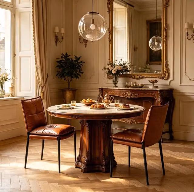 Set di 2 sedie da pranzo 48x55x87 cm in similpelle marrone salvaspazio –
