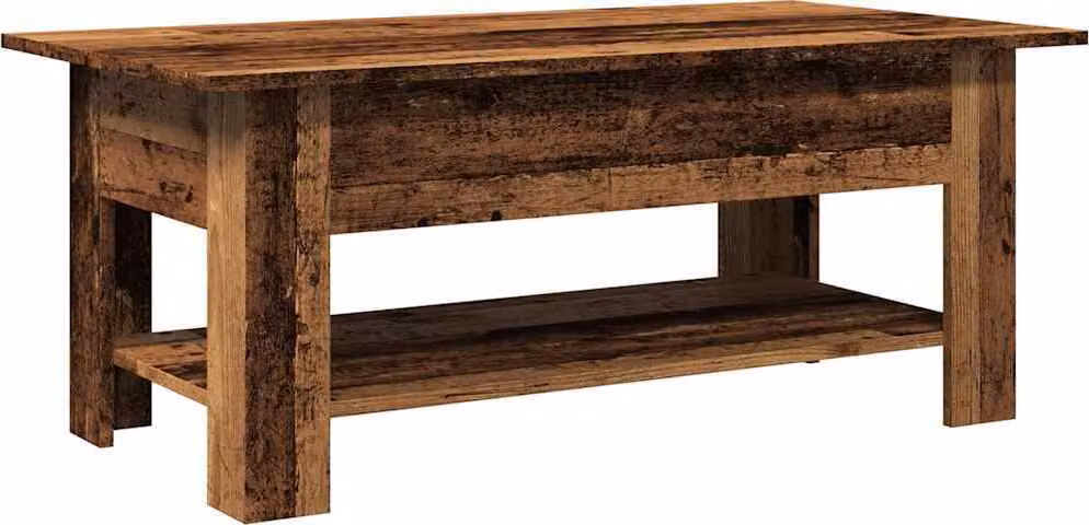 Tavolino da Salotto Legno Antico 102x55x42 cm Legno Multistrato
