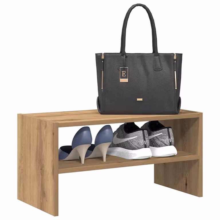 Scarpiera impilabile vidaXL in legno marrone con ripiani piatti L: 60 cm, P: 30 cm, H: 30,5 cm