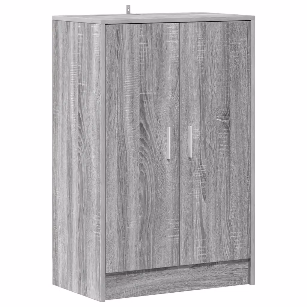 Scarpiera a parete Design Mania Grigia con ante a battente e ripiani interni L: 60 cm, P: 35 cm, H: 92 cm – 2