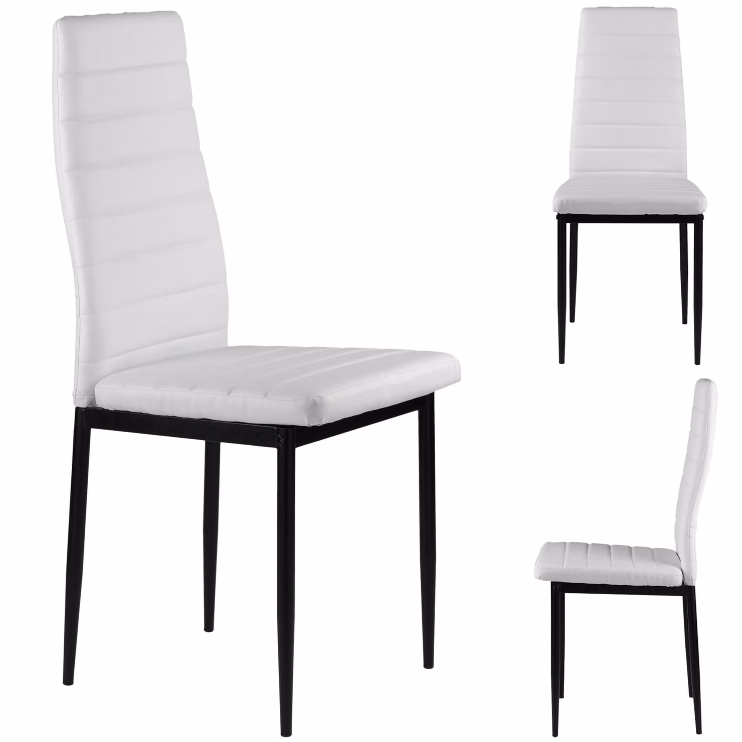 Sedie imbottite 4x sedie per sala da pranzo, bianche ModernHome