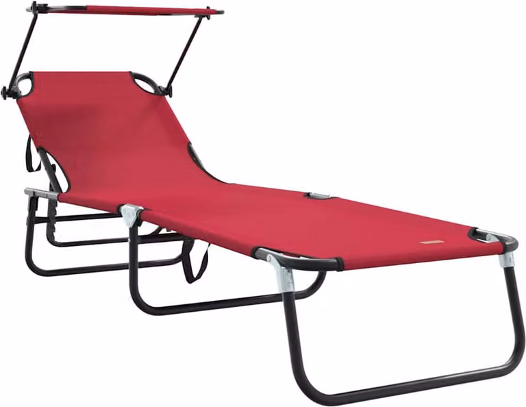Lettino prendisole pieghevole Rosso 190 x 57 x 81 cm Oxford