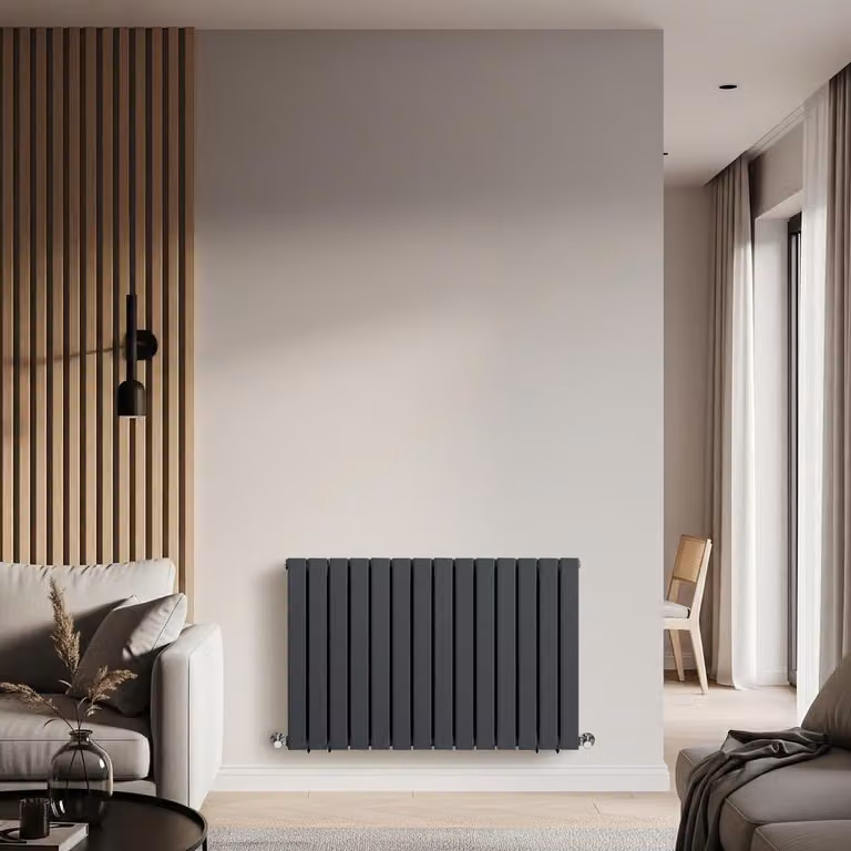 Radiatore Orizzontale Doppio Design Antracite 635x980mm 1060W - Alta Resa - Stile Moderno - Delta