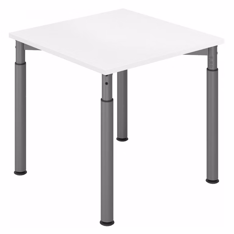HAMMERBACHER YS08 höhenverstellbarer Schreibtisch weiß quadratisch